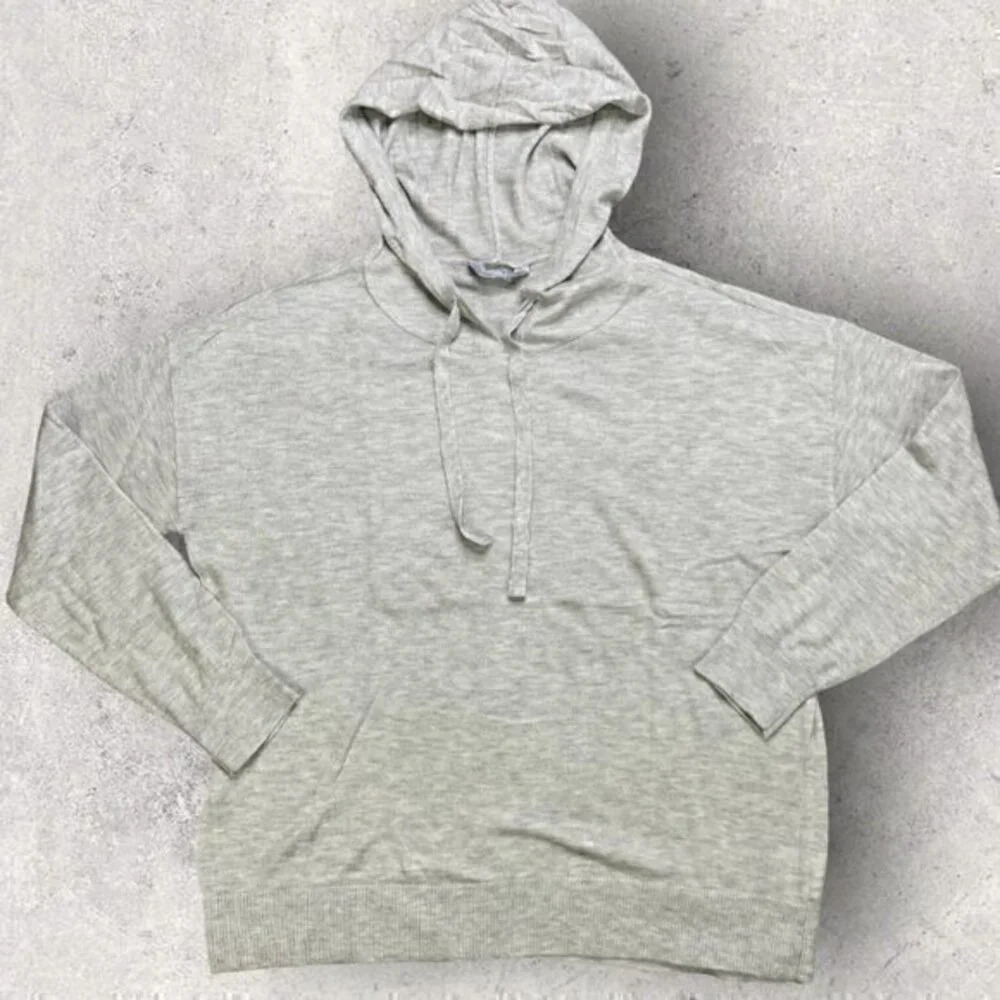 Member's Mark Women's Rib Trim Luxe Cashmere Blend Hoodie Gray Sizes SMALL & MED